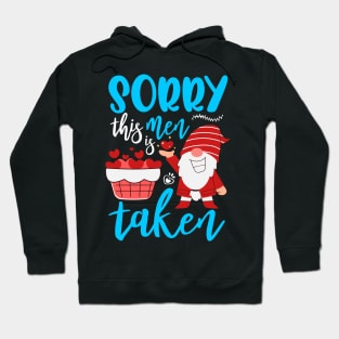 Sorry This Men Is Taken Funny Gnome Valentines Day Hearts Hoodie